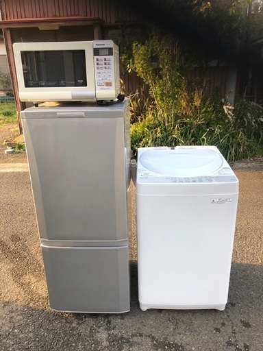 国内メーカー 家電応援家電3点セット 関東地域限定 送料格安 パナソニック 三菱 東芝 2014-2015年製 冷蔵庫 洗濯機 オーブンレンジ