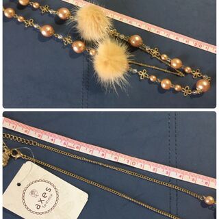 2022/10/19までの受け取りは値段交渉OK！★axes femme新品❤︎超かわいい ファー 2連 ネックレスの画像