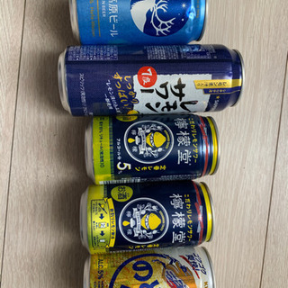 お酒、ビール5缶の画像