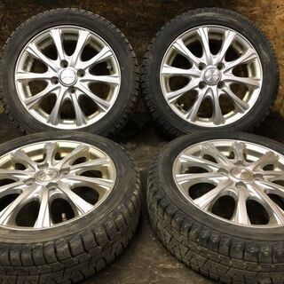 【YOKOHAMA ice GUARD iG50 PLUS 165/55R14】スタッドレス【Weds JOKER 14インチ 4.5J4HPCD100+45】バリ溝 ワゴンR パレット等　(TF509) クレジットカード QR決済可能