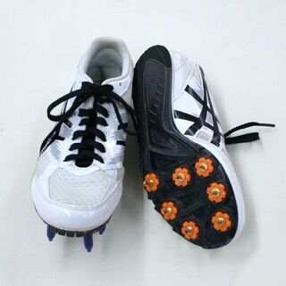 24.0cm アシックス 陸上競技シューズ エフォートMK ホワイト×ブラック asics スパイクシューズ 札幌市 清田区 平岡の画像
