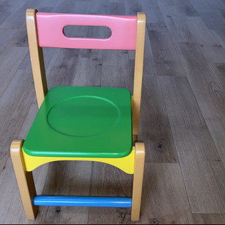 【定価1.2万円・美品】3歳用 机イス セット(みどり・ピンク)の画像