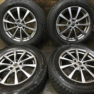 【BS BLIZZAK DM-V2 225/65R17】スタッドレス【Exceeder 社外 17インチ 7J5HPCD114.3+38】バリ溝 ハリアー等　(VVT214) クレジットカード QR決済可能