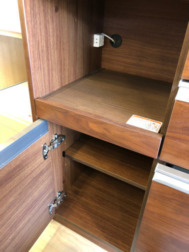 シギヤマ家具　3枚扉レンジボード　ブラウン