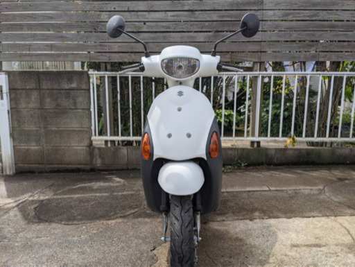 レッツ4 ホワイト　バッテリー新品　タイヤ山あり　実働車　原付　配達可能！