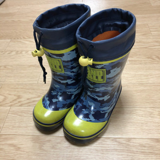 子供　長靴　17cm  迷彩柄
