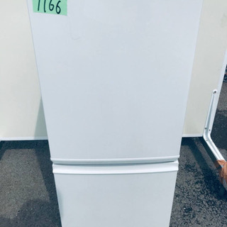 1166番シャープ✨ノンフロン冷凍冷蔵庫✨SJ-D14B-W‼️