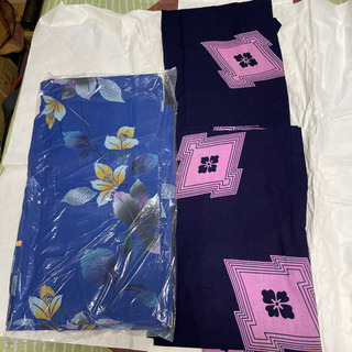 レディース　浴衣 ペアセット　浴衣2枚　帯2枚　花柄の画像