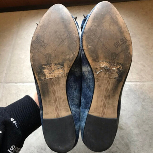 ディーゼル diesel リボン デニム フラットシューズ パンプス