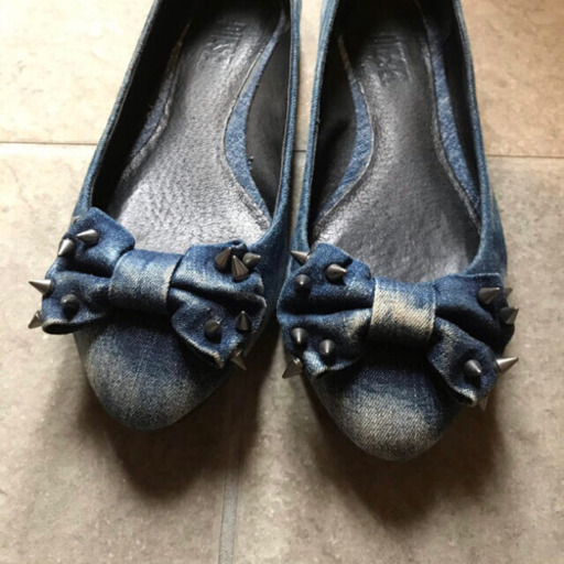 ディーゼル diesel リボン デニム フラットシューズ パンプス