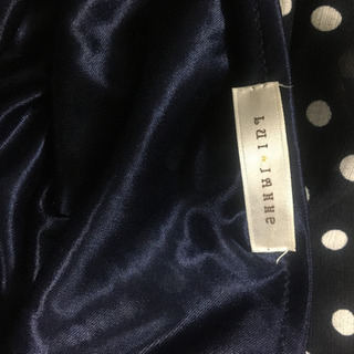 水玉ドット　ミニ　ワンピース　ネイビー　Mサイズの画像