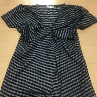 ラメ　ボーダー　カットソー   Mサイズ