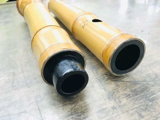 容山作 尺八 48cm 1印 藤巻き銀三線