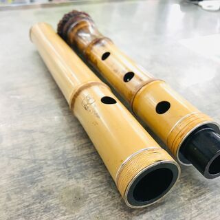 容山作 尺八 54cm 2印 歌口金縁 藤巻き銀三線の画像