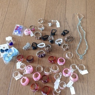 あげます！アクリル指輪 ビーズリング 大量 まとめて