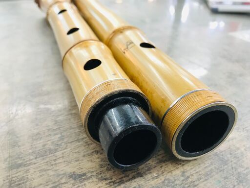 容山作 尺八 64cm 1印 藤巻き銀三線