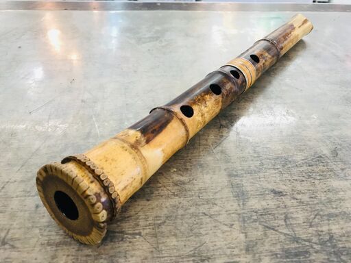 竹治作 尺八 42cm 1印 藤巻き銀三線