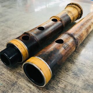 竹治作 尺八 42cm 1印 藤巻き銀三線の画像