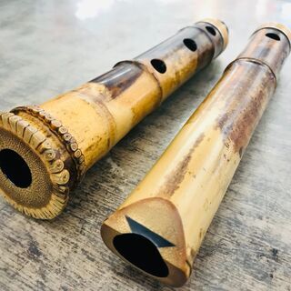 竹治作 尺八 42cm 1印 藤巻き銀三線の画像