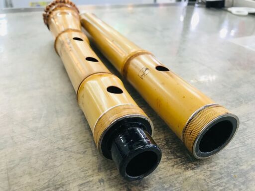 容山作 尺八 57cm 1印 藤巻き銀三線