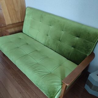 ソファ　モケットグリーン
