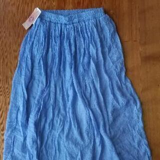 シフォンスカート　水色　ロングスカート