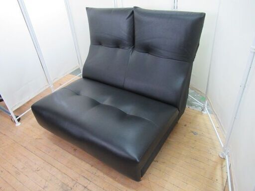 J2464/ソファ/2人掛け/2P/ハイバック/ブラック/黒/近新家具/良品/美品/中古品/