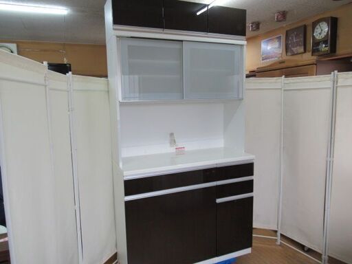 JKN2467/キッチンボード/カップボード/食器棚/大型/ソフトクローズ/IDC大塚家具/SUNNY/高橋木工所/チェルシー/中古品/