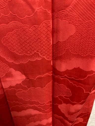 5MKO418  和服 着物 袷着物 オレンジ系 小紋 ツヤ感