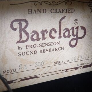 エレアコ　Barclay SA-350　中古美品です！　ﾋﾟｯｸｱｯﾌﾟ修正しました！の画像