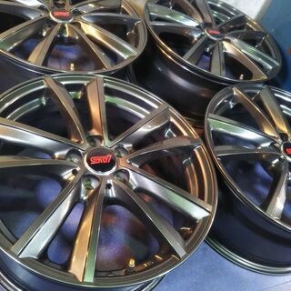 スバル STi 仕様 17インチ【美品】スバル XV フォレスター レガシィ アウトバック インプレッサ エクシーガ BRZ 86 ハチロク PCD100 社外アルミ NV