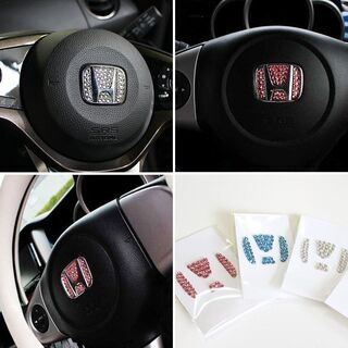 【新品未使用】ホンダ N-BOX JF3 JF4 ＮＷＧＮ ＮＯＮＥ スワロフスキー 正規品 ステッカー シール【 ステアリング用 ＆ ハザードスイッチ用 】セット ドレスアップ カスタム　oz4jlの画像
