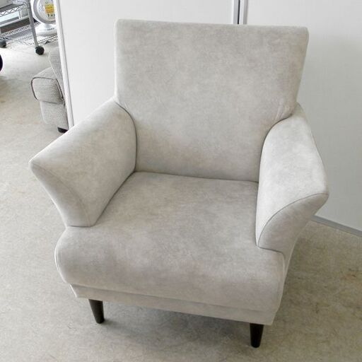 一人掛け ソファ blocco ブロッコ Luna ルナ セミハイバック オーダーメイドソファ グレー系 札幌 西野