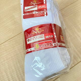 新品未使用)白い靴下5枚セット　222から25センチ