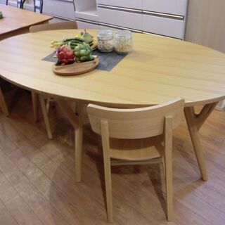 中古品】Francfranc/フランフラン ”オーガ” ダイニング3点セット