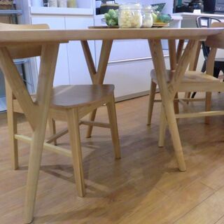 中古品】Francfranc/フランフラン ”オーガ” ダイニング3点セット