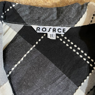 美品！ROSACE 黒半袖チェックツーピース スカート11
