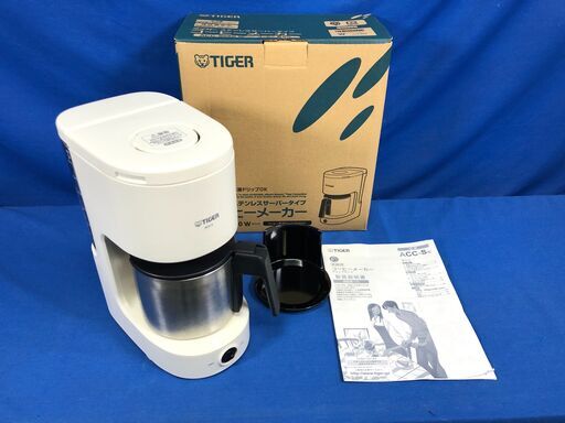 【動作保証あり】TIGER 2015年 ACC-S060 6杯用 コーヒーメーカー ホワイト ②【管理KRK450】