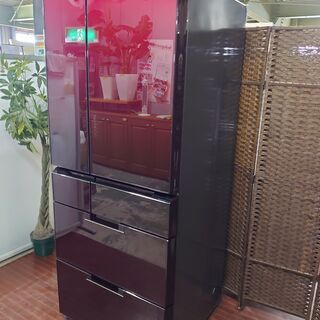 hシャープ 6ドア冷凍冷蔵庫 601L 自動製氷 プラズマクラスター フレンチドア SJ-GF60B-R グラデーションレッド 2016年製 SHARP 冷蔵庫 店頭引取大歓迎♪ R3528)
