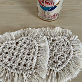 マクラメ　ハート　コースターの画像