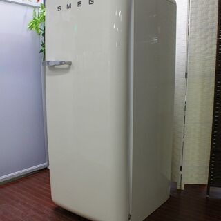 スメッグ  レトロ冷蔵庫 クリーム アンティーク FAB28 268L Made in Italy 2016年製 SMEG 冷蔵庫 店頭引取大歓迎♪ R3506)