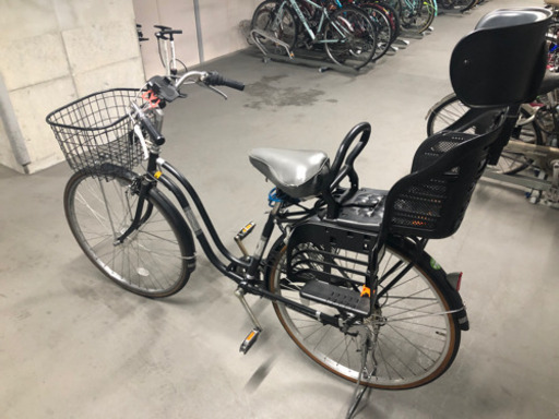 候補者あり　自転車　27インチ　子ども椅子付き　ロック付き　スマホホルダー付き