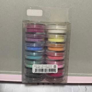 値下げ！新品未開封　ミラージュ　カラーパウダー　グリッター　アクリル　12色セット　3.5g×12の画像