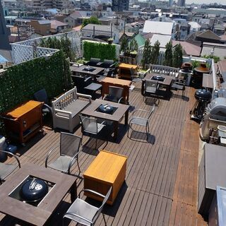 屋上BBQ場のお手伝い