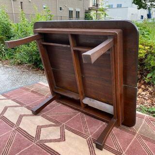 ◎お値下げしました!! 逸品 貴重 昭和レトロ 古い木味 角ちゃぶ台 ローテーブル 作業台 抽斗の画像