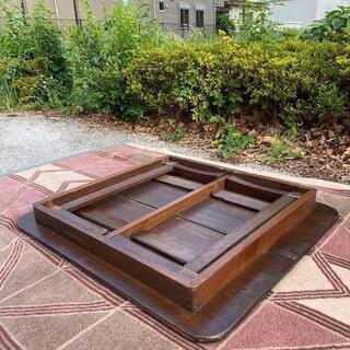 ◎お値下げしました!! 逸品 貴重 昭和レトロ 古い木味 角ちゃぶ台 ローテーブル 作業台 抽斗の画像