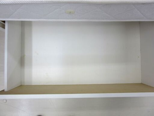 シングルベッド 幅98×奥202.5×高85㎝ 2つ収納付き エナメル 引き出し マットレス（スイートデコレーション） ホワイト ベット 家具 札幌 厚別店