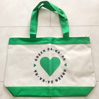 【ネット決済・配送】かわいい　トートバッグ　エコバッグ　グリーン　ダカラ　ハンドバッグ　ショルダーバッグ　大サイズ　便利　地球に優しい　大 Cute tote eco bag green DAKARA handbag shoulder bag medium size convenientの画像