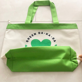 【ネット決済・配送】かわいい　トートバッグ　エコバッグ　グリーン　ダカラ　ハンドバッグ　ショルダーバッグ　小サイズ　便利　地球に優しい　小 Cute tote eco bag green DAKARA handbag shoulder bag medium size convenient の画像