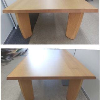 座卓テーブル 柏木工 ナラ材 1350×750 引出し付き 飛騨家具 センター